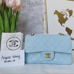 Vintage Chanel Sky Blue Small Classic Flap Bag 💙
